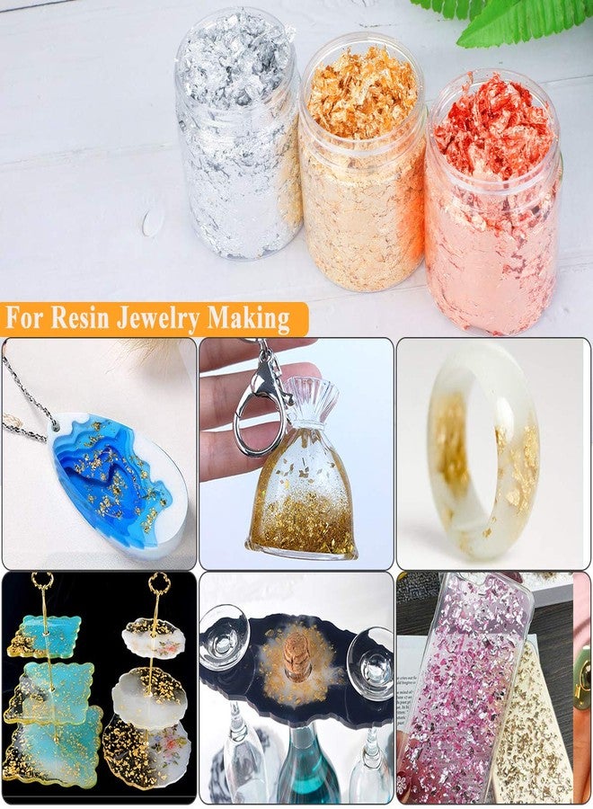 Litthing Imitation Gold Foil Flakes with Tweezers for Gilding, Painting Arts, Crafts Nails and Resin Jewelry Making - Image 3